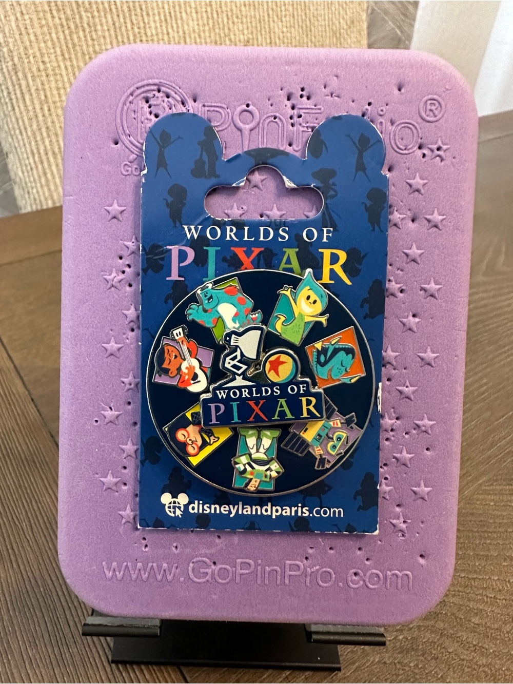 DLP Paris Worlds of Pixar Spinner Wall-E Miguel Joy Sulley Buzz Edna Disney Pin